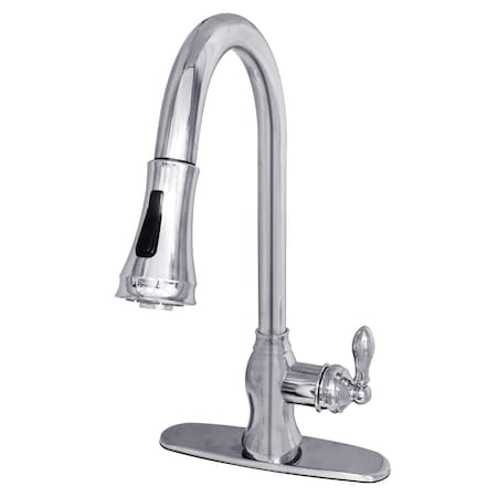 Gourmetier Single-Handle Pull-Down Sprayer Kitchen Faucet, Chrome GSY7771ACL